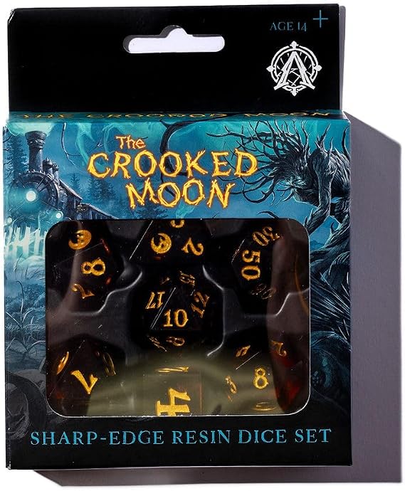 The Crooked Moon - Sharp-Edge Resin Dice Set