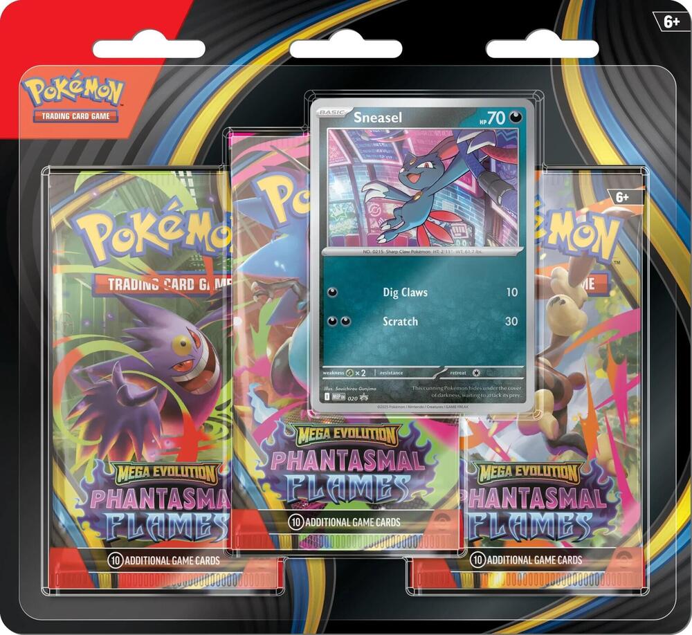 Pokémon: Mega Evolution Phantasmal Flames Sneasel - 3-Pack Blister