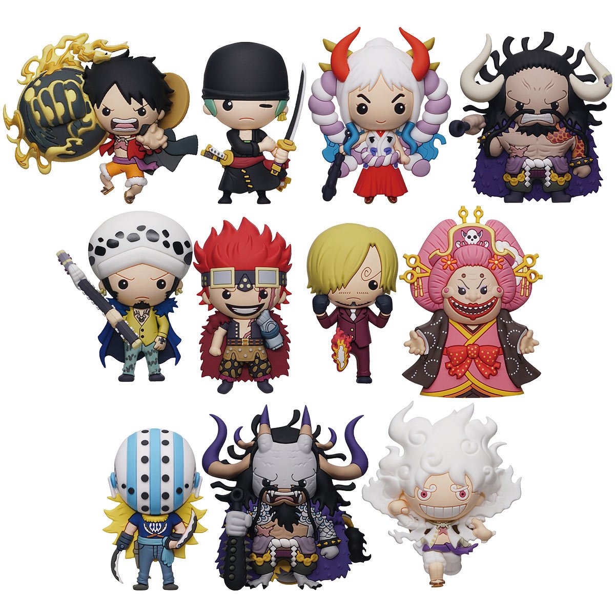 One Piece Series 5 3D Foam Bag Clip Display Case of 24