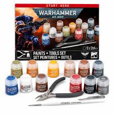 Warhammer 40k paints + tools set setpeintures + outlines