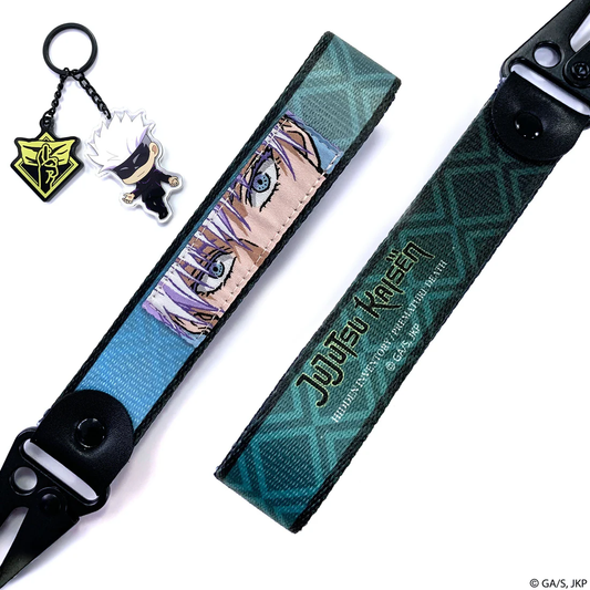 Jujutsu Kaisen Shibuya Incident Satoru Gojo Key Chain & Wrist Strap Bundle